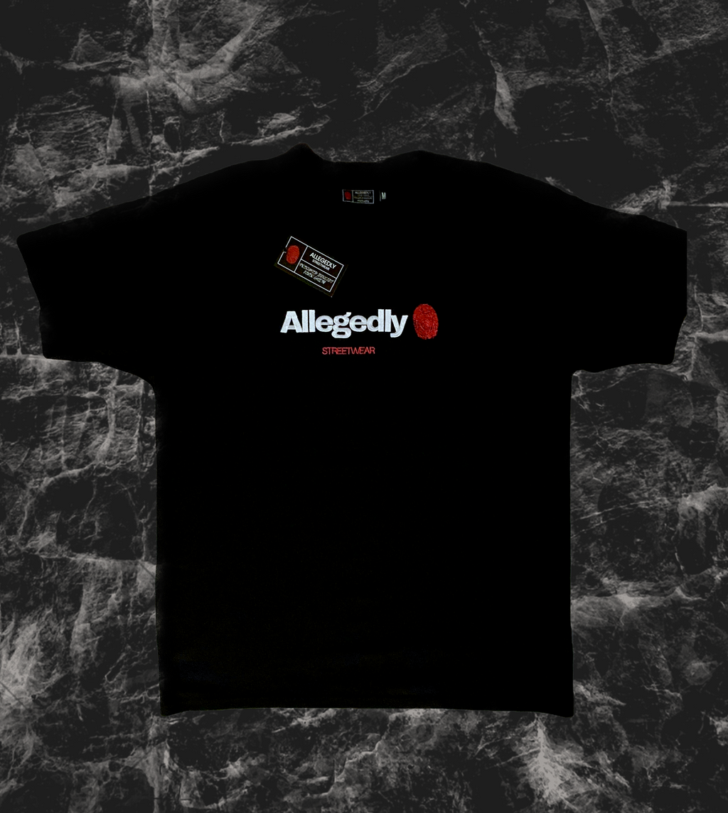 Allegedly Streetwear | Fingerprint Logo Tee | Black and White Bundle (2 Tees)